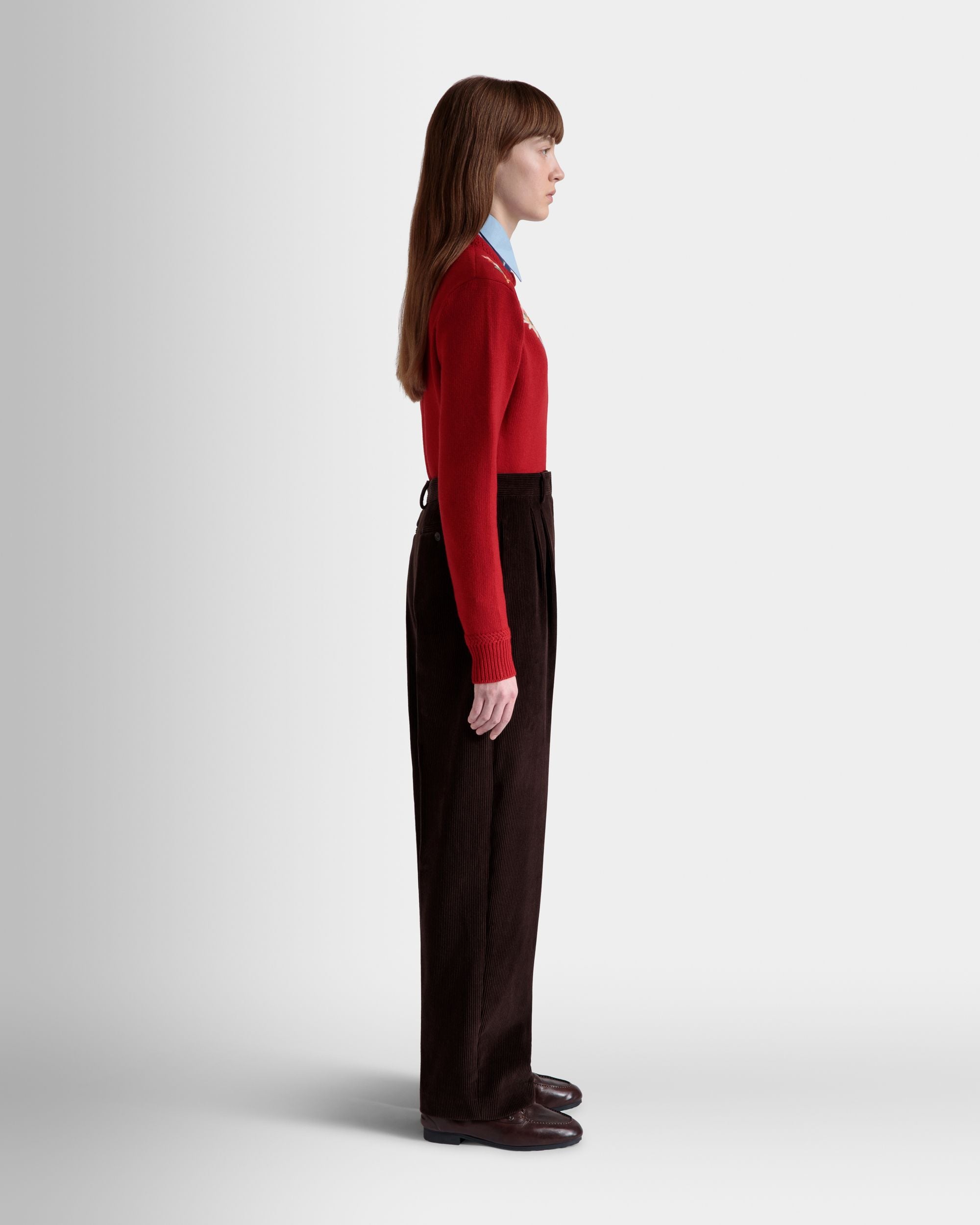 Winter Capsule Faltenhose Aus Baumwollcord In Ebenholzschwarz - Damen - Bally - 05