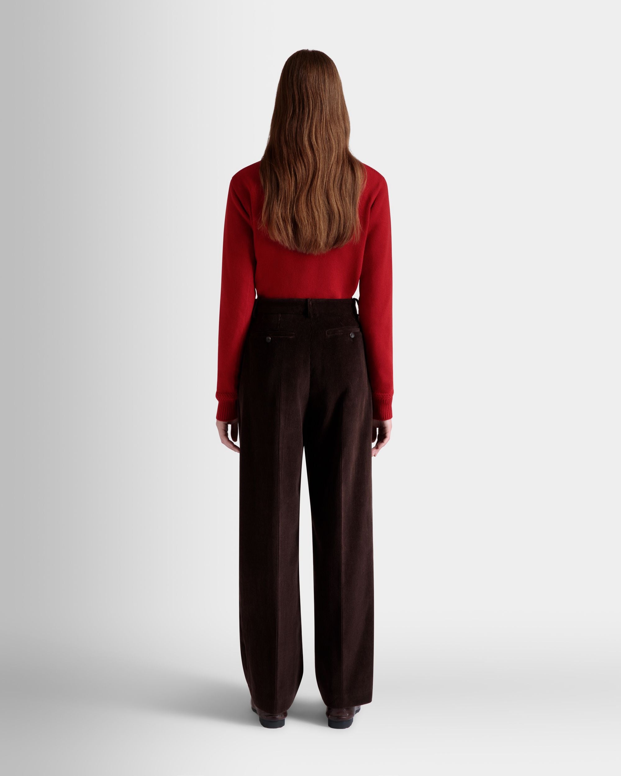 Winter Capsule Faltenhose Aus Baumwollcord In Ebenholzschwarz - Damen - Bally - 06