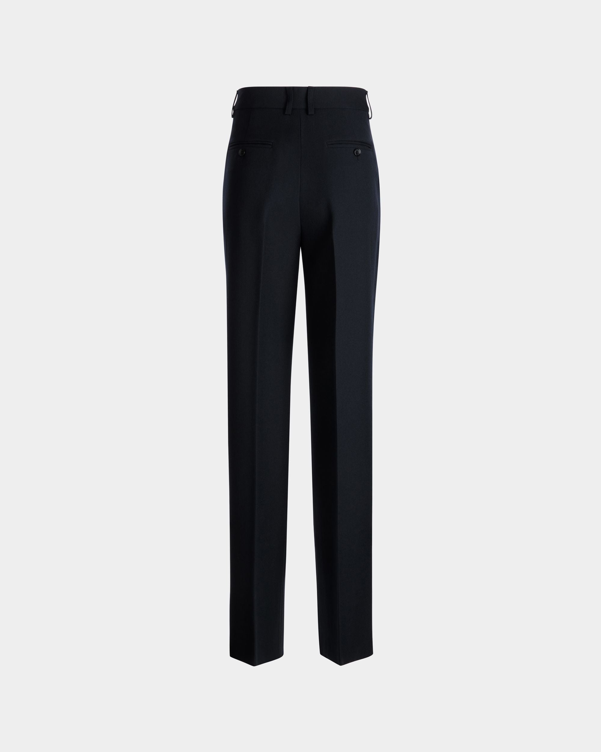Maßgeschneiderte Hose Aus Wolle In Navy Blue - Damen - Bally - 03