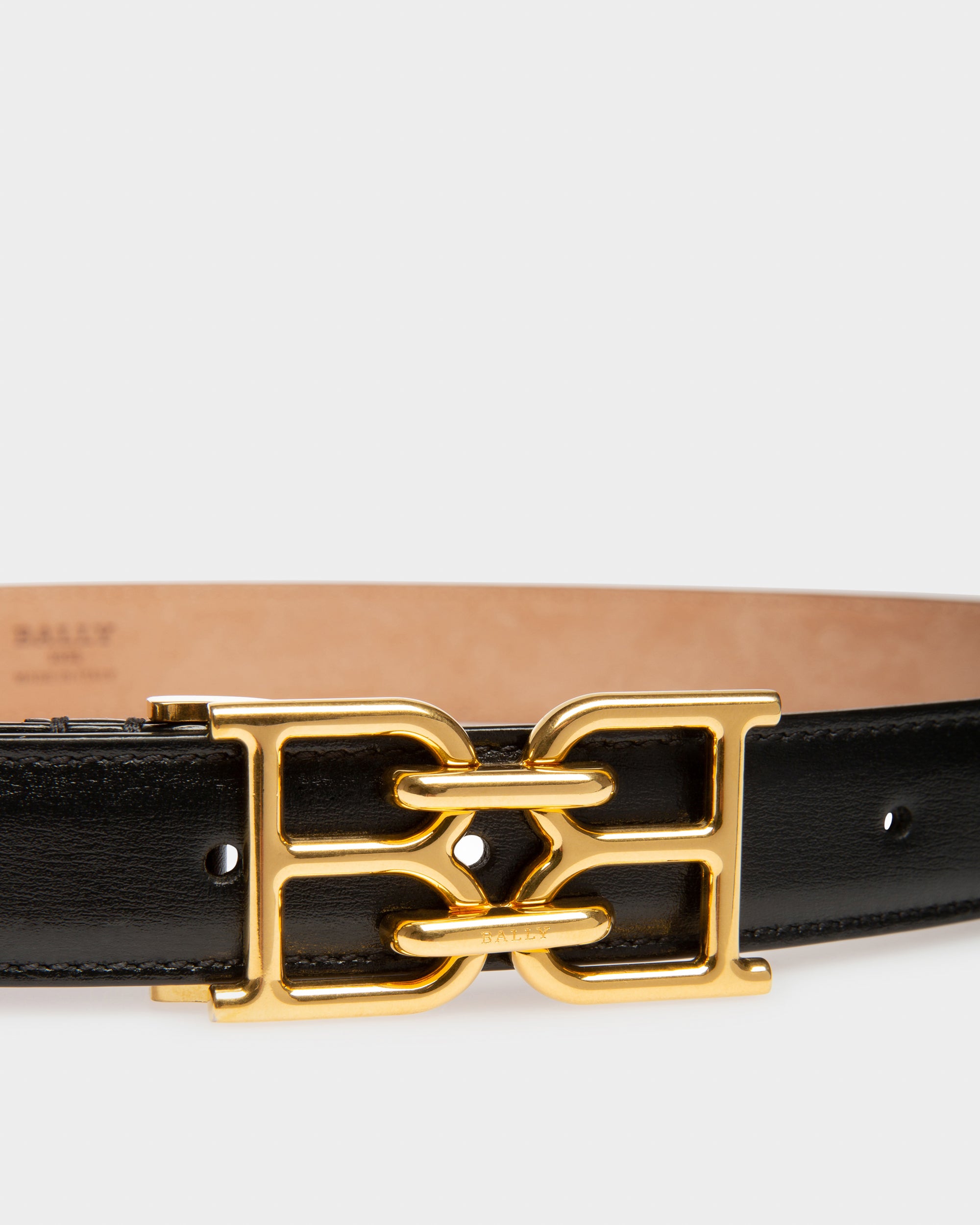 B-Chain Ceinture 25 Mm En Cuir Noir - Femme - Bally - 03